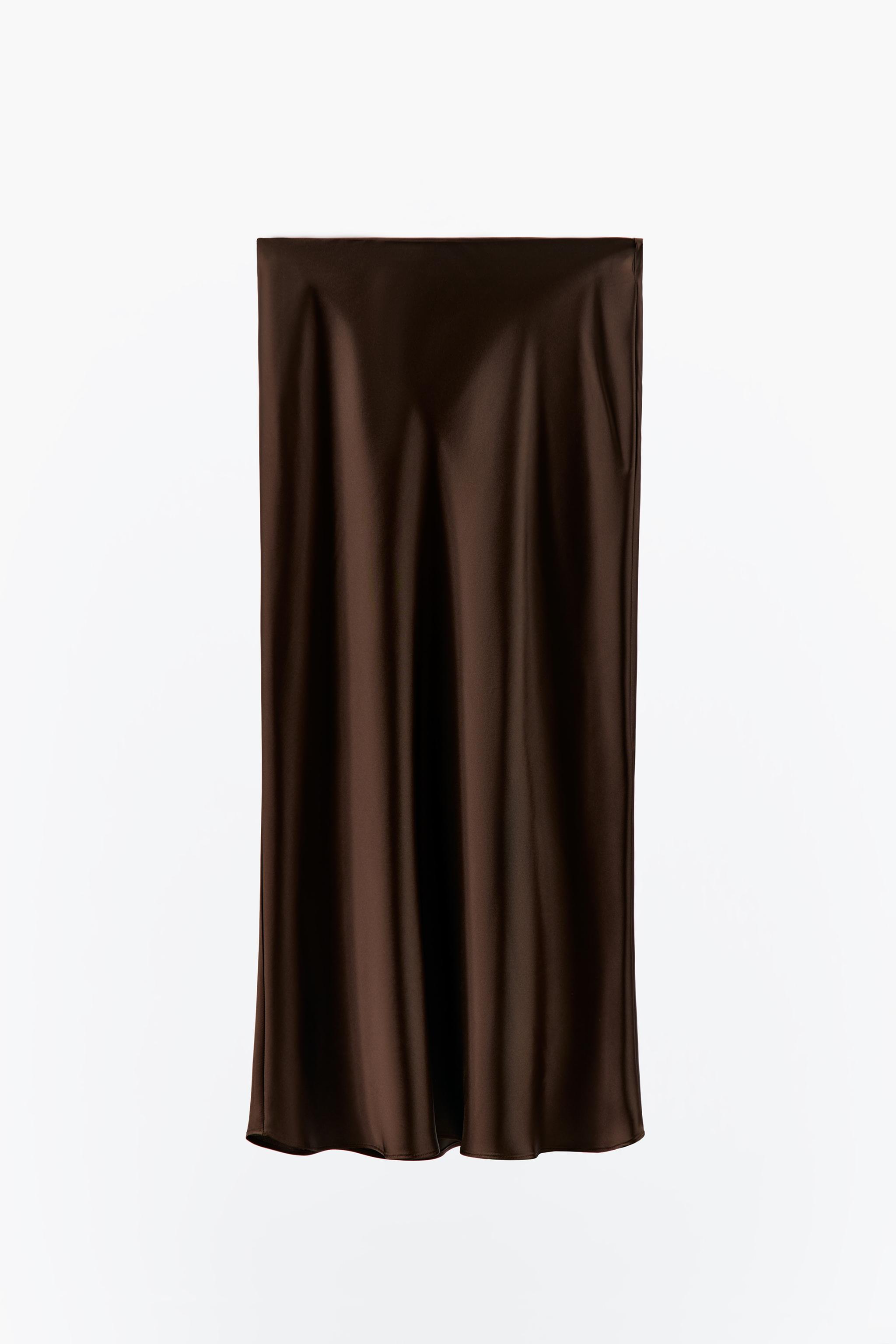 SATIN MIDI SKIRT